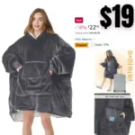 Homemate Packable Wearable Blanket Hoodie for Adults, Hooded Oversized Sweatshirt Hoodie Blankets for Women