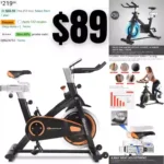 Indoor Cycling Bike, Stationary Bicycle with Flywheel and LCD Display