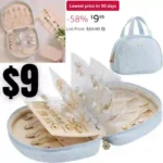 Jewelry Travel Organizer Case, Jewelry Storage Book Ring Binder with Jewelry Bags Clear Booklet Zipper Pouch Bag for Necklaces, Earrings, Rings, Bracelets, Christmas Gift for Women