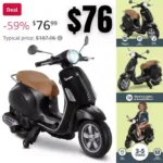 Kid Trax Toddler Vespa Scooter Electric Ride On Toy, 3-5 Years Old