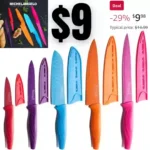 Knife Set, Sharp 10Piece Kitchen Knife Set with Covers, Multicolor Knives