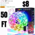 LED Lights for Bedroom 50FT Music Sync LED Light Strips