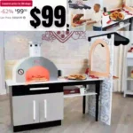 Little Tikes Real Wood Pizza Restaurant Wooden Play Kitchen Cook and Serve with Realistic Lights Sounds and Dual-Sided, 20+ Accessories Set, Gift for Kids