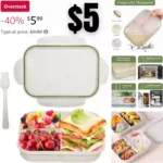 Lunch Box Classic 3 Compartment Bento Box for Adults Ideal Leakproof Lunch Containers with Utensils