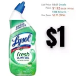 Lysol Toilet Bowl Cleaner Gel, For Cleaning and Disinfecting, Stain Removal, Forest Rain Scent
