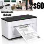MUNBYN P941 USB Shipping Label Printer Compatible with Chrome, Mac Os, Windows, Linux, White