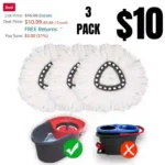 Mop Replace Head [ 3 Pack ] Mop Refills Compatible with Triangle Spin Mop