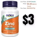 NOW Supplements, Zinc (Zinc Gluconate) 50 mg