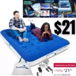Never-Leak Camping Series TwinQueen Camping Airbed with High Speed Pump Air Mattress Single High Inflatable Blow Up Bed for Home Camping Travel