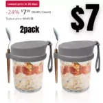 Overnight Oats Container with Lid and Spoon