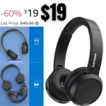 PHILIPS H4205 On-Ear Wireless Headphones with 32mm Drivers and BASS Boost on-Demand