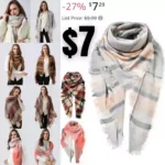 Passionbility Women Fall Winter Scarfs for Women – Plaid Cozy Scarf Chunky Large