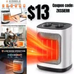 Portable Electric Space Heater, Small Ceramic Heater Fan with Thermostat
