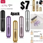 Portable Mini Refillable Perfume Atomizer Bottle Atomizer Travel Size Spray Bottles Accessories 5 sets