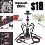 Premium Hookah Set, Hookah Complete Set Hookah Shisha set with Everything, 50 Disposable Tips
