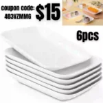 Rectangular Appetizer Plates, Salad Plates Set, Ceramic Dessert Plates, Small Serving Plates for Salad