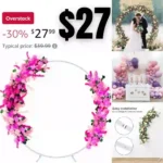 Round Backdrop Stand, Metal Circle Balloon Arch Kit, Wedding Ring Arch Stand for Party Backdrop Decoration