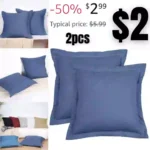 Set of 2 Washed Microfiber Throw Cushion Pillow Covers