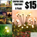 Solar Christmas Garden Lights, 6 Pack 8 LED Solar Lights Outdoor Waterproof