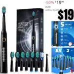 Sonic Electric Toothbrushes for Adults, 8 Brush Heads Electric Toothbrush with 40000 VPM Deep Clean 5 Modes