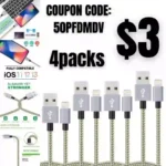 Souina iPhone Charger Cable, 4Packs(3ft 6ft 6ft 10ft) Charging Cable MFi Certified USB Lightning Cable Nylon Braided Fast Charging Cord Compatible