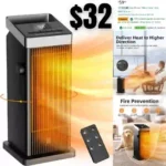 Space Heater, 1500W Fast Heating Heater for Indoor Use, Ceramic Electric Heater for Home with Thermostat