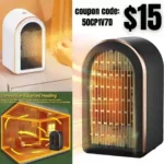 Space Heater Indoor, Portable Space Heater 1200w Electric Heater with 2 Heat Settings