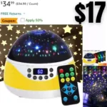 Stars Night Light Projector with Sound Machine Baby Night Light with Timer & Remote Control 12 Soothing Lullaby Music for Boys Girls Nursery Room Decor