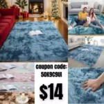 Super Fluffy Rug 4×6 Feet Shaggy Bedroom Area Rug Plush Non-Slip Rug for Living Room