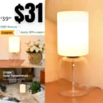 Table Lamp, Bedside Lamps, 5W LED Bulb Included, Energy-Saving LED Desk Lamp