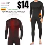 Thermal Underwear for Men Long Johns with Fleece Lined Sport Base layer Hunting Gear in Cold Weather Winter