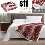 Throw Blanket, Soft Fleece Bedding with Sherpa Reverse, Plush Home Decor