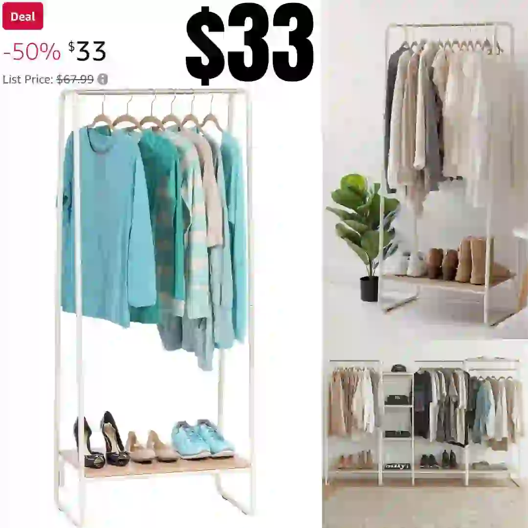 3-Shelf Open Wood Shelving Unit