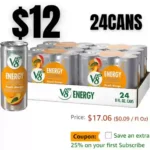 V8 ENERGY Peach Mango Energy Drink Made with Real Vegetable and Fruit Juices