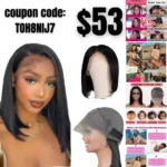 Wear and Go Glueless Bob Wig Human Hair 13×4 HD Bob Lace Front Wigs 180% Density Short Straight Bob Human Hair Wigs Lace Frontal Glueless Wigs Pre-Plucked for Beginners