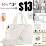 Weekender Bag for Women, 45L Travel Duffle Bag with 17 inch Laptop Compartment, Carry on Overnight Bag with Shoe Compartment & Wet Pocket