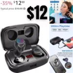 Wireless Earbuds, 100H Playtime Bluetooth 5.3 Touch Control IPX7 Waterproof Ture Wireless Bluetooth Earbuds with LED Digital Display Mic Earphone in-Ear for iPhone Android