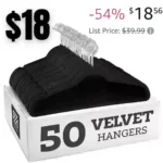 Zober Velvet Hangers 50 Pack – Heavy Duty Black Hangers for Coats
