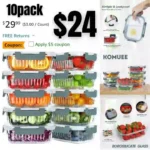 10 Packs 22 oz Glass Meal Prep Containers with Lids, Airtight Glass Lunch Containers, BPA Free