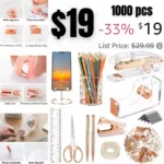 1000pcs Rose Gold Desk Accessories,Office Supplies Set