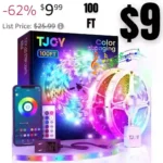100ft Bluetooth LED Strip Lights, Music Sync LED Lights Strip, RGB Color Changing LED Lights with Remote