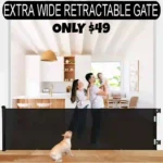118 Retractable Baby Gates Extra Wide, Retractable Dog Gate for Large Openings, Extra Long Dog Gates for The House, Extra Large Mesh Pet Gate for Stairs, Doorways