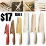 12 Pieces Kitchen Knife Set, Stainless Steel Knife Set With Nonstick Creamic Coating