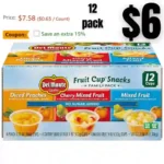 12pack Del Monte FRUIT CUP Snacks, Family Pack