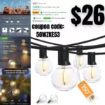 150Ft Outdoor String Lights Dimmable G40 Globe Patio Lights with 75+3 Shatterproof LED Bulbs, Hanging Waterproof Outdoor Lights for Patio