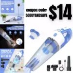 150W Handheld Car Vacuum Cordless, Handheld Vacuum wPowerful Suction, Rechargeable and Portable Hand Vacuum