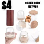 16PCS Round Chair Leg Floor Protectors, Chair Leg caps Floor Protectors with Felt, Silicone Chair Leg Protectors for Hardwood Floors