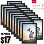 18 Packs 5×7 Black Multi Picture Frames Set for Family Photos, Artwork