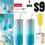 2 Pack Glass Cups with Bamboo Lids and Straws, 20 oz Drinking Glasses, Glass Tumbler Cup