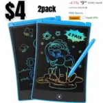 2 Pack LCD Writing Tablet with Stylus, 8.5in Erasable Doodle Board Mess Free Drawing Pad for Kids